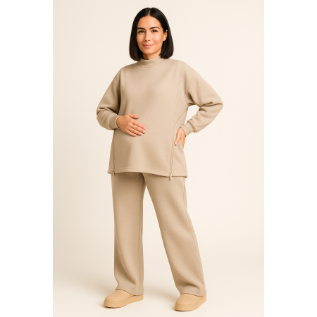 Костюм "Марго" для беременных и кормящих мам с секретом для кормления HN Бежевый